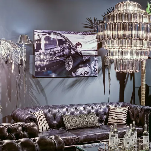 Payaa James Dean de Rebel met auto B&W 80x120x2cm (114135)