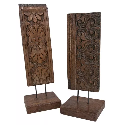 Standbeeld/Sculptuur 13x13x46cm Snijwerk