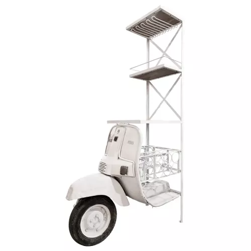 Wijnrek 70x105x185cm Scooter wit/creme