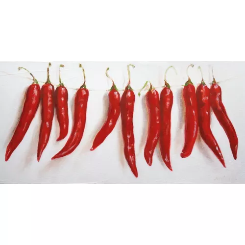 Paprika's Aan Een Touw 80x160x2cm