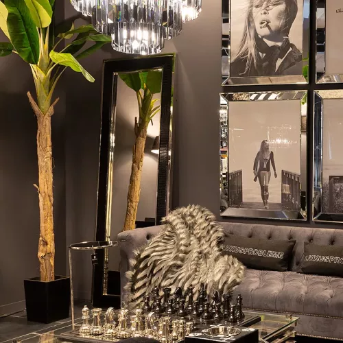 Payaa Spiegel 200x70x4cm Zwart Alligator    (110817)