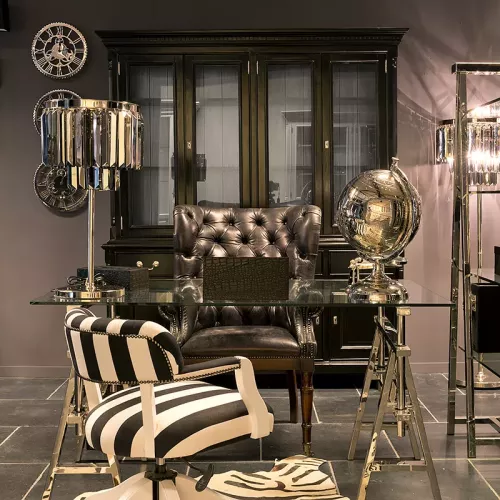 Payaa Tafellamp Damien 40x40x71cm Rook Kristal (109894)