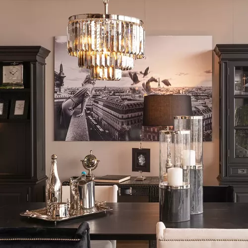 Payaa Plafondlamp Zane 54x54x42cm Rook Kristal (109891)