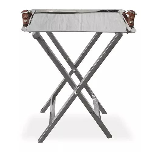 Dienblad Op Stand 46x37x60cm Met Leren Handvatten