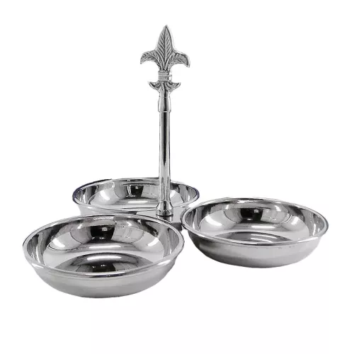 3 Vaks Serveerschaal Zilver 22x21x16cm Lily 