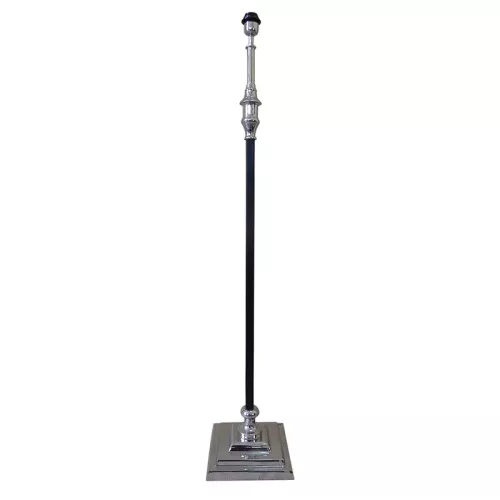 Vloerlamp klassieke look zwart en zilver